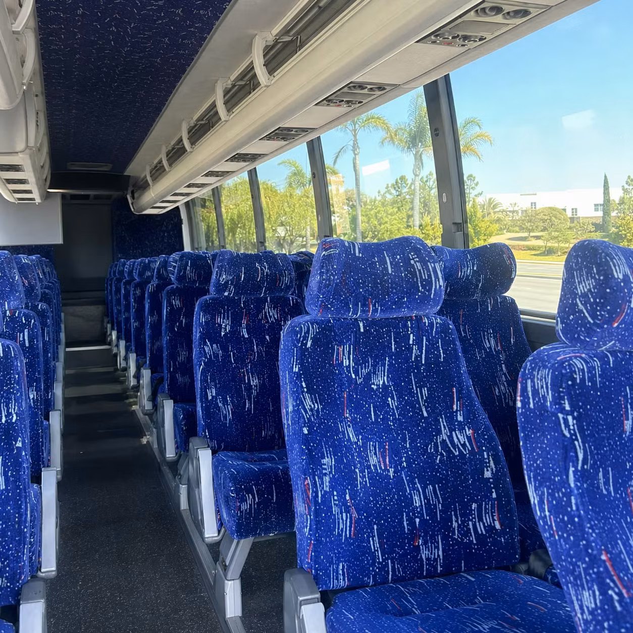 56 passenger charter bus inside